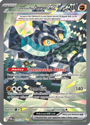 Cornerstone Mask Ogerpon ex (215) [SV06: Twilight Masquerade] Holofoil - Deck Out Gaming