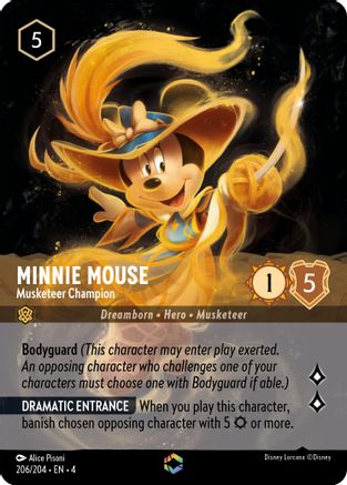 Minnie Mouse - Musketeer Champion (Enchanted) (206/204) [Ursulas Return] Holofoil - Deck Out Gaming