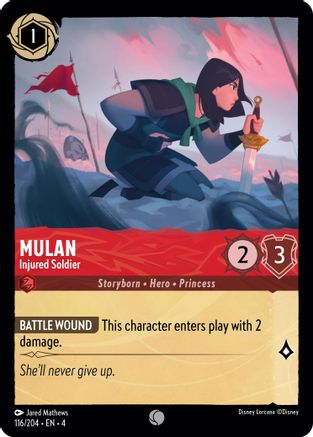 Mulan - Injured Soldier (116/204) [Ursulas Return] Cold Foil - Deck Out Gaming