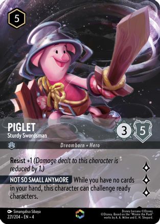 Piglet - Sturdy Swordsman (Enchanted) (221/204) [Ursulas Return] Holofoil - Deck Out Gaming