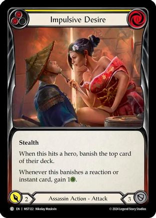 Impulsive Desire (Yellow) (MST122) [Part the Mistveil] Rainbow Foil - Deck Out Gaming