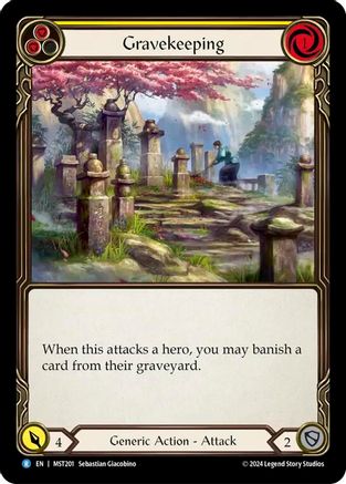 Gravekeeping (Yellow) (MST201) [Part the Mistveil] Rainbow Foil - Deck Out Gaming