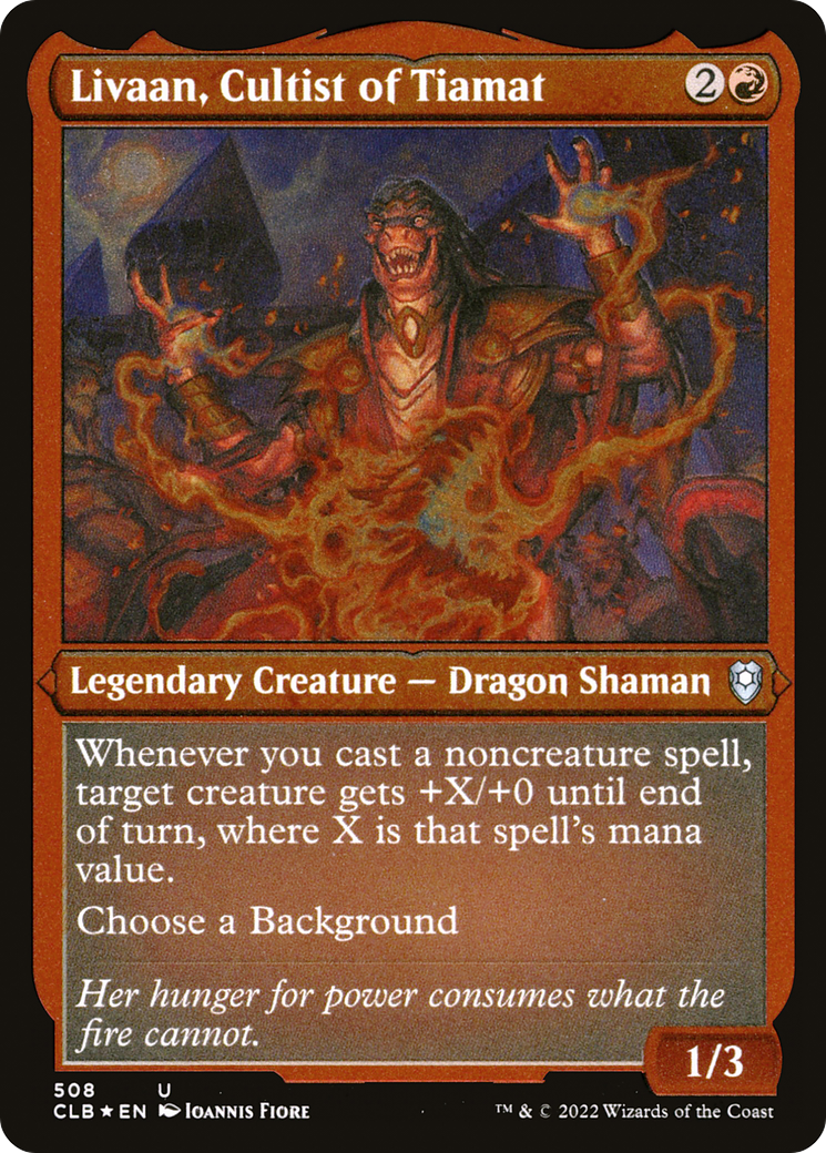 Livaan, Cultist of Tiamat (508) [Commander Legends: Battle for Baldur's Gate] etched - Deck Out Gaming