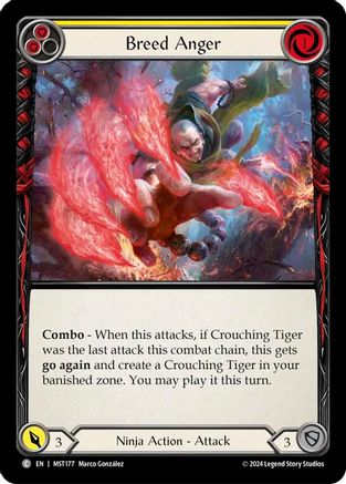 Breed Anger (Yellow) (MST177) [Part the Mistveil] Rainbow Foil - Deck Out Gaming