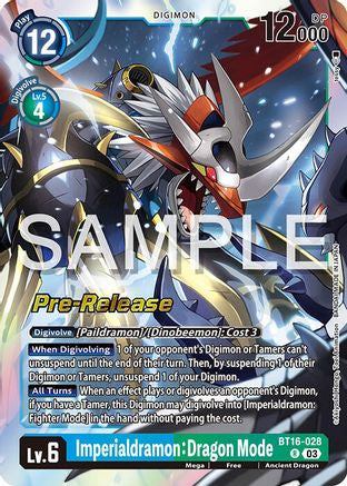 Imperialdramon: Dragon Mode (BT16-028) [Beginning Observer Pre-Release Cards] Foil - Deck Out Gaming