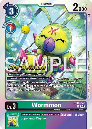 Wormmon (BT16-040) [Beginning Observer Pre-Release Cards] Foil - Deck Out Gaming