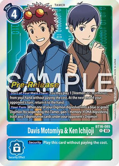 Davis Motomiya & Ken Ichijoji (BT16-085) [Beginning Observer Pre-Release Cards] Foil - Deck Out Gaming