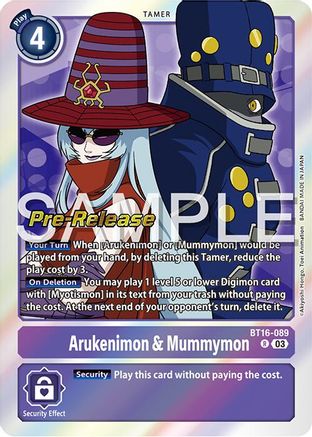 Arukenimon & Mummymon (BT16-089) [Beginning Observer Pre-Release Cards] Foil - Deck Out Gaming