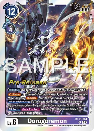 Dorugoramon (BT16-064) [Beginning Observer Pre-Release Cards] Foil - Deck Out Gaming