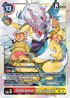 Goldramon (X Antibody) (BT16-014) [Beginning Observer Pre-Release Cards] Foil - Deck Out Gaming