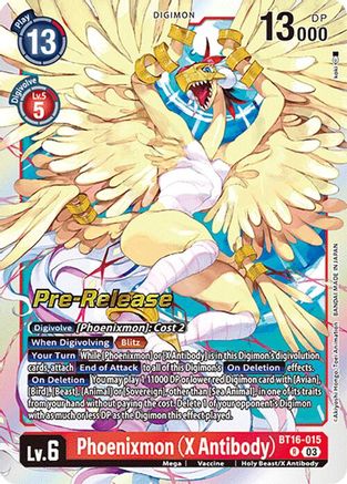 Phoenixmon (X Antibody) (BT16-015) [Beginning Observer Pre-Release Cards] Foil - Deck Out Gaming