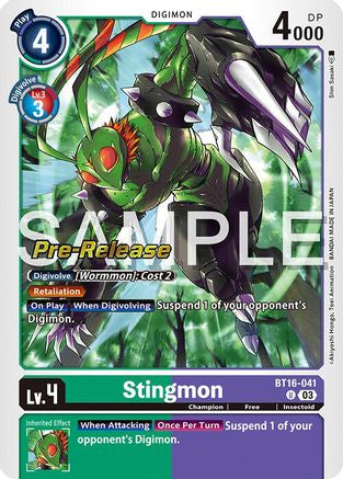 Stingmon (BT16-041) [Beginning Observer Pre-Release Cards] Foil - Deck Out Gaming