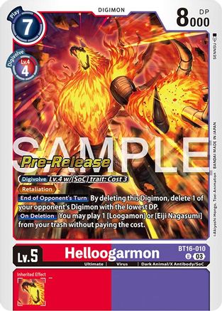 Helloogarmon (BT16-010) [Beginning Observer Pre-Release Cards] Foil - Deck Out Gaming