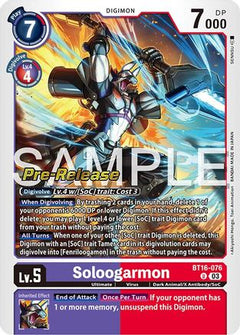 Soloogarmon (BT16-076) [Beginning Observer Pre-Release Cards] Foil - Deck Out Gaming