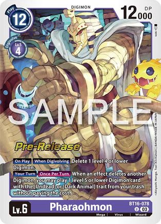 Pharaohmon (BT16-078) [Beginning Observer Pre-Release Cards] Foil - Deck Out Gaming