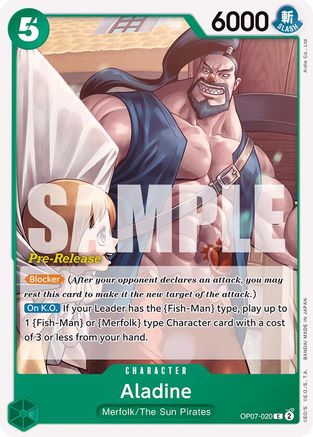 Aladine (OP07-020) [500 Years in the Future Pre-Release Cards] - Deck Out Gaming