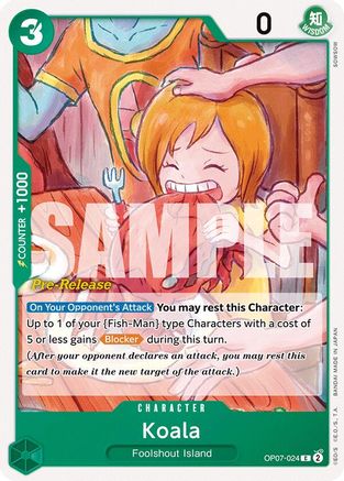 Koala (OP07-024) [500 Years in the Future Pre-Release Cards] - Deck Out Gaming