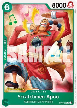 Scratchmen Apoo (OP07-028) [500 Years in the Future Pre-Release Cards] - Deck Out Gaming