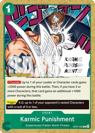 Karmic Punishment (OP07-035) [500 Years in the Future Pre-Release Cards] - Deck Out Gaming