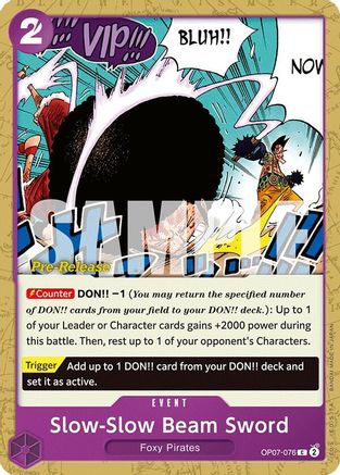 Slow-Slow Beam Sword (OP07-076) [500 Years in the Future Pre-Release Cards] - Deck Out Gaming