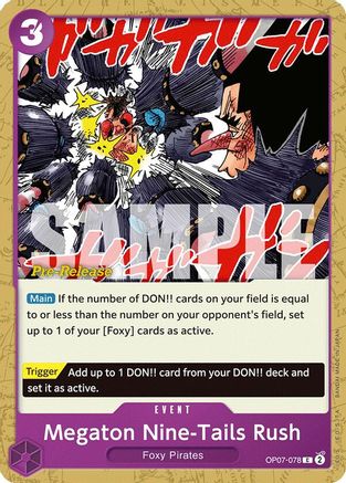 Megaton Nine-Tails Rush (OP07-078) [500 Years in the Future Pre-Release Cards] - Deck Out Gaming