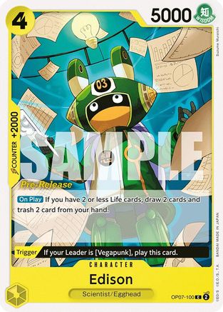 Edison (OP07-100) [500 Years in the Future Pre-Release Cards] - Deck Out Gaming