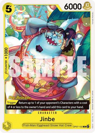 Jinbe (102) (OP07-102) [500 Years in the Future Pre-Release Cards] - Deck Out Gaming