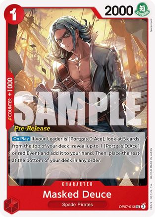 Masked Deuce (OP07-013) [500 Years in the Future Pre-Release Cards] - Deck Out Gaming