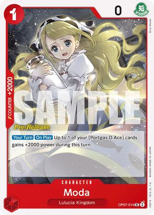 Moda (OP07-014) [500 Years in the Future Pre-Release Cards] - Deck Out Gaming