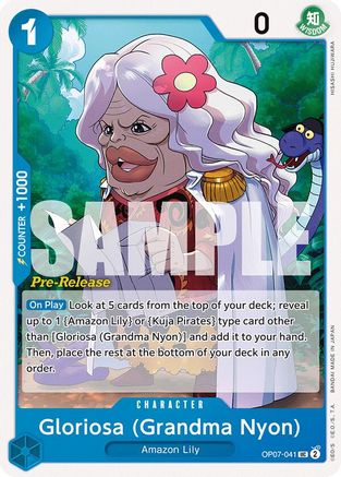 Gloriosa (Grandma Nyon) (OP07-041) [500 Years in the Future Pre-Release Cards] - Deck Out Gaming