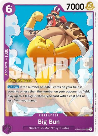 Big Bun (OP07-070) [500 Years in the Future Pre-Release Cards] - Deck Out Gaming