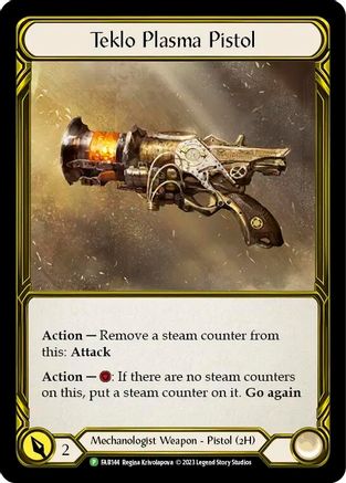 Teklo Plasma Pistol (Golden) - FAB144 (FAB144) [Flesh and Blood: Promo Cards] Cold Foil - Deck Out Gaming