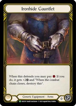 Ironhide Gauntlet (Golden) - FAB150 (FAB150) [Flesh and Blood: Promo Cards] Cold Foil - Deck Out Gaming