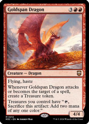 Goldspan Dragon (Ripple Foil) (212) [Modern Horizons 3 Commander] foil - Deck Out Gaming