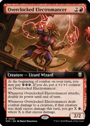Overclocked Electromancer (Extended Art) (Ripple Foil) (58) [Modern Horizons 3 Commander] foil - Deck Out Gaming
