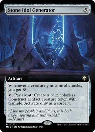 Stone Idol Generator (Extended Art) (Ripple Foil) (77) [Modern Horizons 3 Commander] foil - Deck Out Gaming