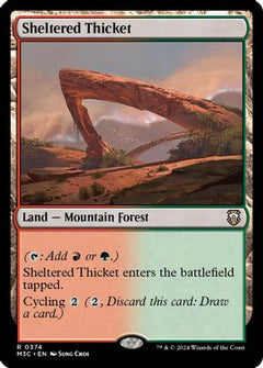 Sheltered Thicket (Ripple Foil) (374) [Modern Horizons 3 Commander] foil - Deck Out Gaming