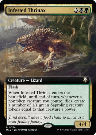 Infested Thrinax (Extended Art) (Ripple Foil) (74) [Modern Horizons 3 Commander] foil - Deck Out Gaming
