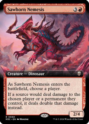 Sawhorn Nemesis (Extended Art) (Ripple Foil) (60) [Modern Horizons 3 Commander] foil - Deck Out Gaming