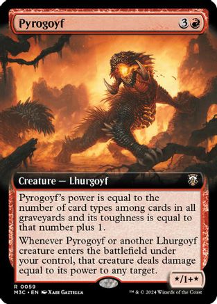 Pyrogoyf (Extended Art) (Ripple Foil) (59) [Modern Horizons 3 Commander] foil - Deck Out Gaming