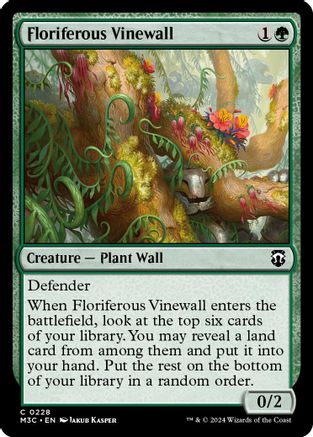 Floriferous Vinewall (Ripple Foil) (228) [Modern Horizons 3 Commander] foil - Deck Out Gaming