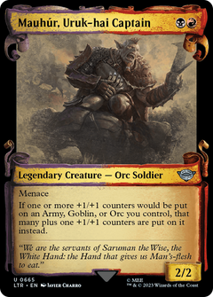 Mauhur, Uruk-hai Captain (Showcase Scrolls) (665) [The Lord of the Rings: Tales of Middle-earth] foil - Deck Out Gaming