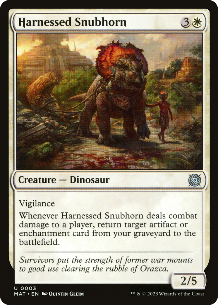 Harnessed Snubhorn (3) [March of the Machine: The Aftermath] foil - Deck Out Gaming