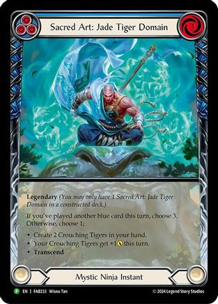Sacred Art: Jade Tiger Domain - FAB233 (FAB233) [Flesh and Blood: Promo Cards] Rainbow Foil - Deck Out Gaming