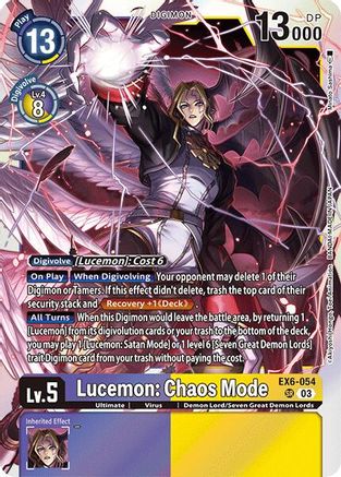 Lucemon: Chaos Mode (EX6-054) [Infernal Ascension] Foil - Deck Out Gaming