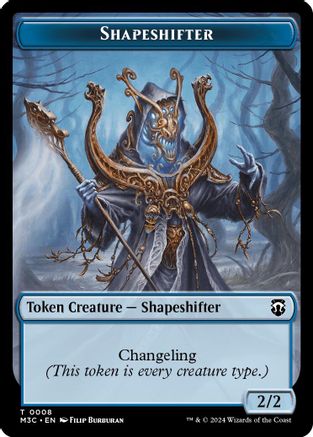Shapeshifter (0008) (Ripple Foil) // Dragon Double-Sided Token (8) [Modern Horizons 3 Commander] foil - Deck Out Gaming