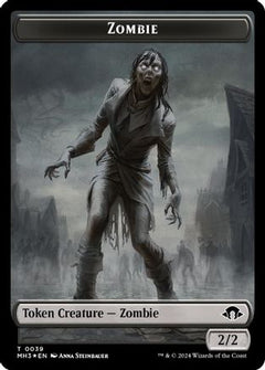 Zombie (Ripple Foil) // Elephant Double-Sided Token (39) [Modern Horizons 3 Commander] foil - Deck Out Gaming
