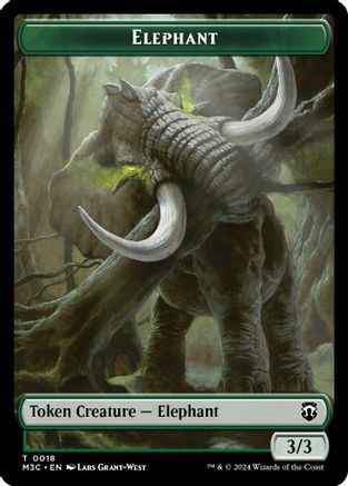 Elephant (Ripple Foil) // Beast (0016) Double-Sided Token (18) [Modern Horizons 3 Commander] foil - Deck Out Gaming