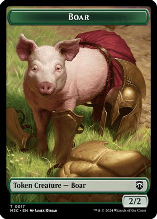Boar (Ripple Foil) // Forest Dryad Double-Sided Token (17) [Modern Horizons 3 Commander] foil - Deck Out Gaming