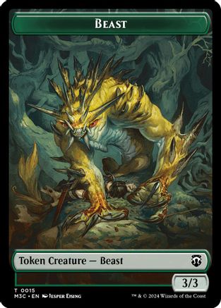 Beast (0015) (Ripple Foil) // Insect (0025) Double-Sided Token (15) [Modern Horizons 3 Commander] foil - Deck Out Gaming